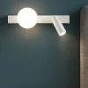 Applique Camera Da Letto-Ideal Lux Ping pong ap applique comodino camera da letto bianca