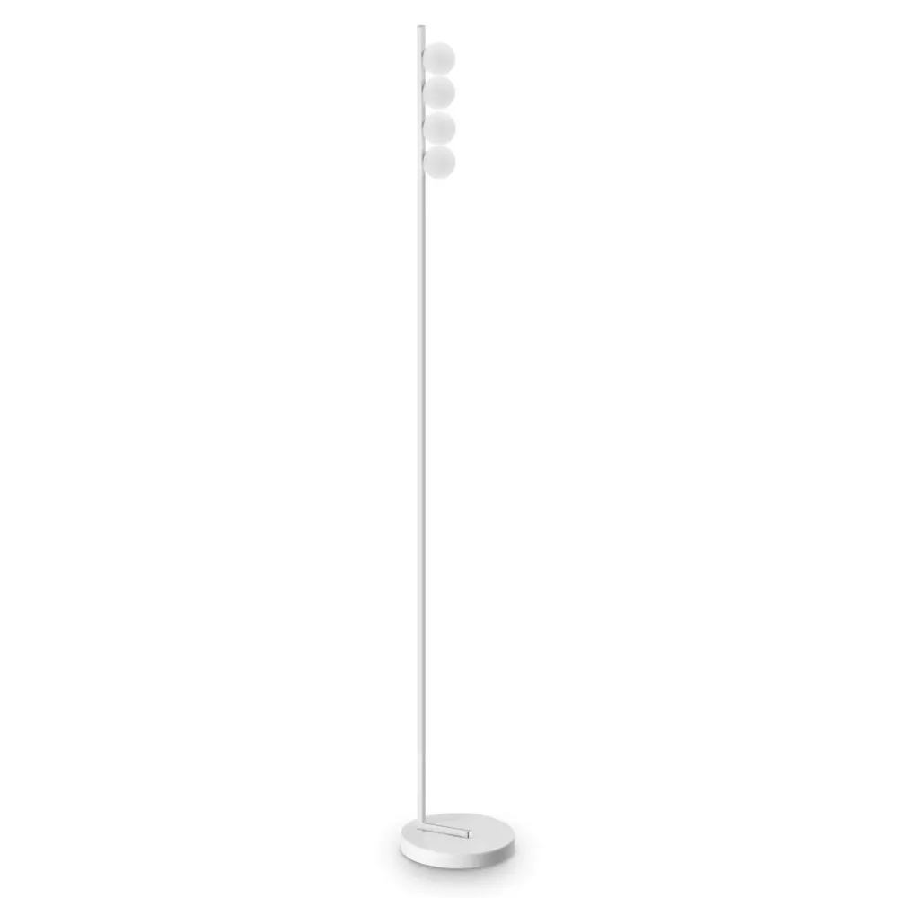Lampade Da Terra-Ideal Lux Ping pong pt4 piantana bianca led 12w 3000k