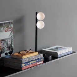 Abat Jour-Ideal Lux Ping pong tl2 lampada da comodino moderna abat-jour led 6w 3000k nero