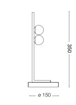 Abat Jour-Ideal Lux Ping pong tl2 lampada da comodino moderna abat-jour led 6w 3000k nero