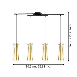 Lampadari Cucina-Eglo Pinto gold lampadario da cucina colore oro 4 luci