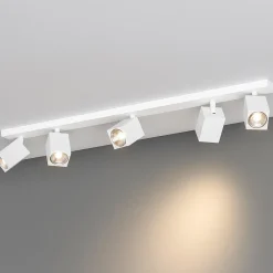 Plafoniere Moderne-Top Light Plafoniera a binario bianca moderna 5 luci orientabili gu10 per cucina kibo