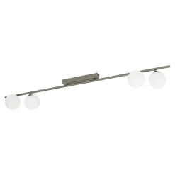 Plafoniere Moderne-Selezionato da Mazzolaluce Plafoniera a binario 141 cm marrone con sfere di vetro per soggiorno moderno
