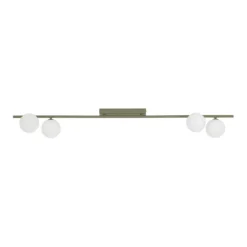 Plafoniere Moderne-Selezionato da Mazzolaluce Plafoniera a binario 141 cm verde oliva con sfere in vetro per soggiorno moderno