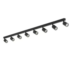 Plafoniere Moderne-Selezionato da Mazzolaluce Plafoniera a binario nera 170cm con 8 faretti orientabili