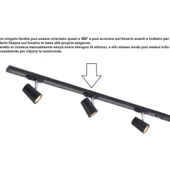 Illuminazione A Binario-Selezionato da Mazzolaluce Plafoniera a binario nero 3 spot led orientabili monofase fp