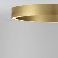 Lampadari Moderni-Selezionato da Mazzolaluce Plafoniera ad anello led 3000k dimmerabile oro 80cm