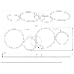 Plafoniere Moderne-Selezionato da Mazzolaluce Plafoniera a led 37w 3000k moderna nera dimmerabile per soggiorno