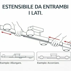 Plafoniere Moderne-Selezionato da Mazzolaluce Plafoniera allungabile nera led 2700k-6500k luci orientabili con telecomando