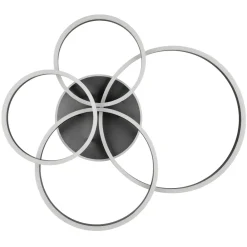 Plafoniere Moderne-Selezionato da Mazzolaluce Plafoniera anelli neri design moderna led dimmerabile con telecomando