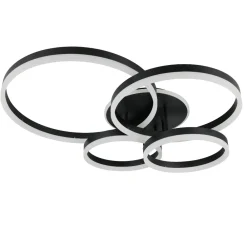 Plafoniere Moderne-Selezionato da Mazzolaluce Plafoniera anelli neri design moderna led dimmerabile con telecomando