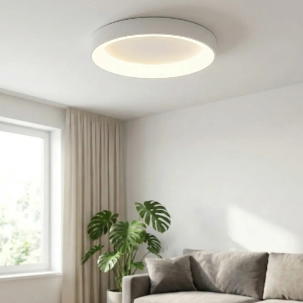 Plafoniere Moderne-Selezionato da Mazzolaluce Plafoniera anello bianca 38cm led 30w 2700k-5000k con telecomando app