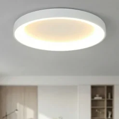 Plafoniere Moderne-Selezionato da Mazzolaluce Plafoniera anello bianco 90cm led 90w 2700k-5000k con telecomando