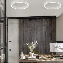 Plafoniere Moderne-Selezionato da Mazzolaluce Plafoniera anello bianco led 3000k dimmerabile 60 cm
