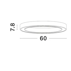 Plafoniere Moderne-Selezionato da Mazzolaluce Plafoniera anello bianco led 3000k dimmerabile 60 cm