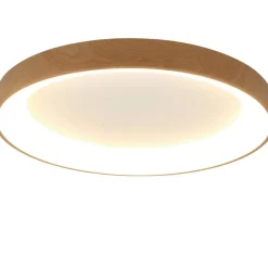 Plafoniere Moderne-Selezionato da Mazzolaluce Plafoniera anello effetto legno 90cm led 2700k a 5000k con telecomando