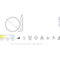Plafoniere Moderne-Selezionato da Mazzolaluce Plafoniera anello effetto legno 90cm led 2700k a 5000k con telecomando
