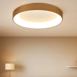 Plafoniere Moderne-Selezionato da Mazzolaluce Plafoniera anello oro 90cm led 75w 2700k-5000k con telecomando