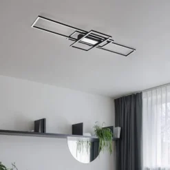 Plafoniere Moderne-Selezionato da Mazzolaluce Plafoniera antracite moderna led da 3000k a 6500k cont elecomando per soggiorno