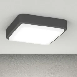 Plafoniere Da Esterno-Top Light Plafoniera antracite per esterno quadrata irvine