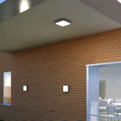 Plafoniere Da Esterno-Top Light Plafoniera antracite per esterno quadrata irvine