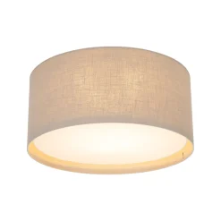 Plafoniere Moderne-Selezionato da Mazzolaluce Plafoniera a soffitto cilindro di tessuto lino rustico per soggiorno