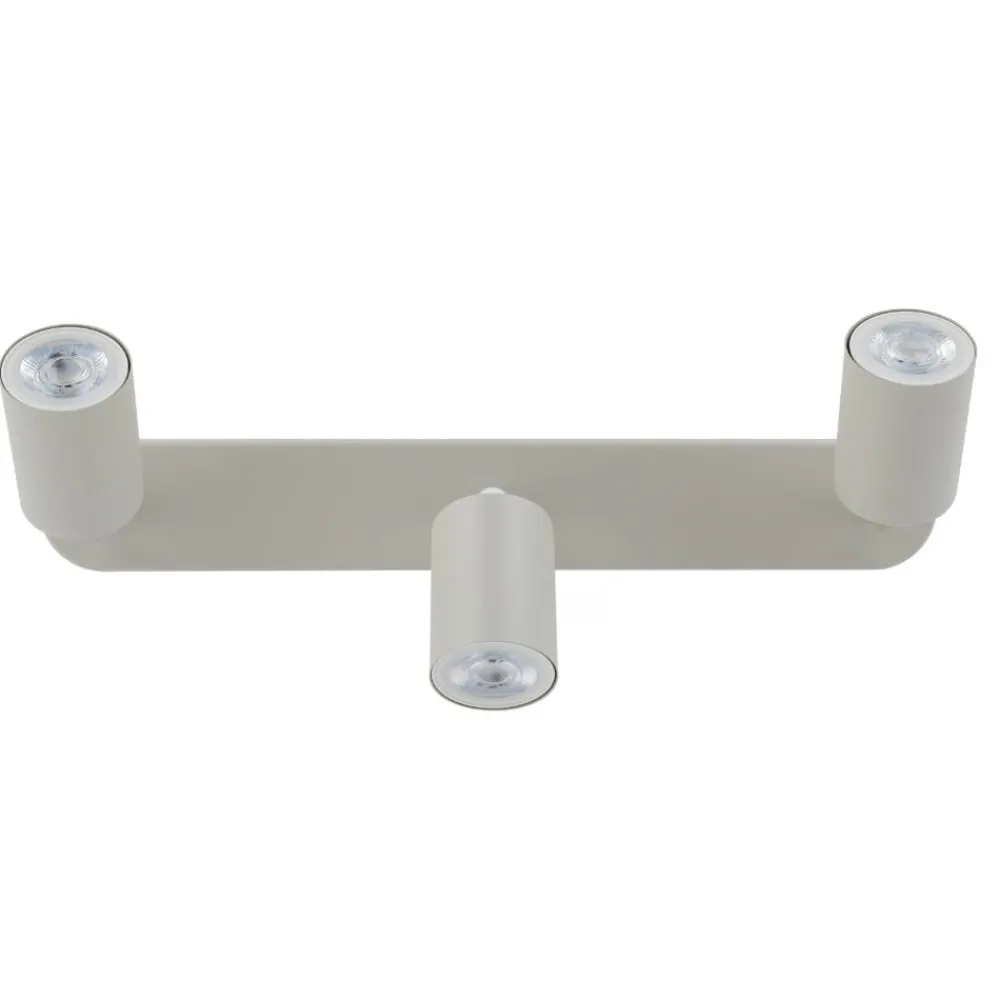 Plafoniere Moderne-Selezionato da Mazzolaluce Plafoniera beige con 3 faretti cilindri orientabili cucina moderna