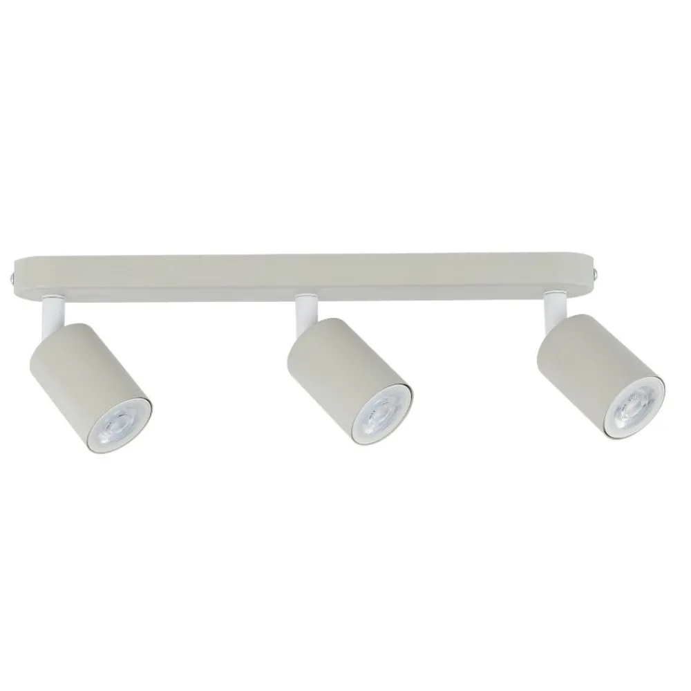 Plafoniere Moderne-Selezionato da Mazzolaluce Plafoniera beige con 3 faretti cilindri orientabili cucina moderna