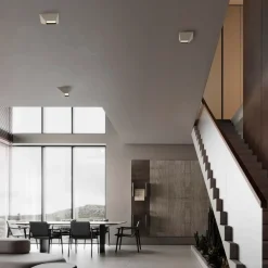 Plafoniere Moderne-Selezionato da Mazzolaluce Plafoniera beige moderna led 3000k per ingresso corridoio