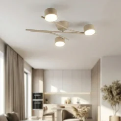 Plafoniere Moderne-Selezionato da Mazzolaluce Plafoniera beige per cucina moderna 3 luci orientabili