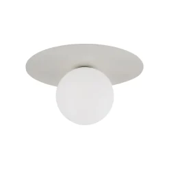 Plafoniere Moderne-Selezionato da Mazzolaluce Plafoniera beige sfera di vetro bianca moderna