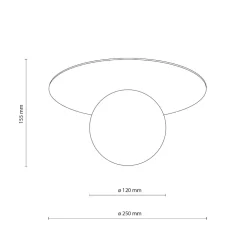 Plafoniere Moderne-Selezionato da Mazzolaluce Plafoniera beige sfera di vetro bianca moderna