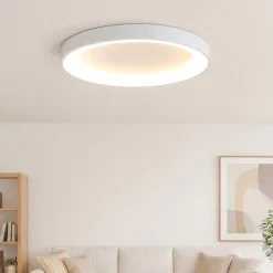 Plafoniere Moderne-Selezionato da Mazzolaluce Plafoniera bianca anello 78cm led 62w 2700k-5000k con telecomando