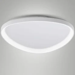 Plafoniere Moderne-Fabas Luce Plafoniera bianca 80cm quirk moderne led 75w 2700 3200k 4000k