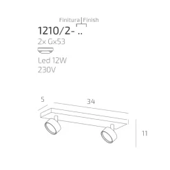 Plafoniere Moderne-Top Light Plafoniera bianca con due luci led orientabili toplight