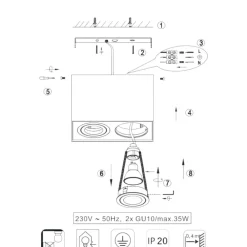 Plafoniere Moderne-Selezionato da Mazzolaluce Plafoniera bianca con faretti orientabili per cucina