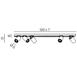 Plafoniere Moderne-Perenz Illuminazione Plafoniera bianca con 5 spot orientabili oddy