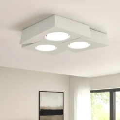 Plafoniere Moderne-Sforzin Illuminazione Plafoniera bianca da cucina moderna in gesso sforzin anchise