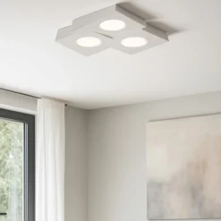Plafoniere Moderne-Sforzin Illuminazione Plafoniera bianca da cucina moderna in gesso sforzin anchise