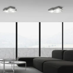 Plafoniere Moderne-Sforzin Illuminazione Plafoniera bianca da cucina moderna in gesso sforzin anchise