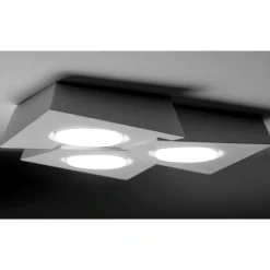 Plafoniere Moderne-Sforzin Illuminazione Plafoniera bianca da cucina moderna in gesso sforzin anchise