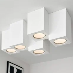 Plafoniere Moderne-Selezionato da Mazzolaluce Plafoniera bianca design moderna cubi in gesso fp