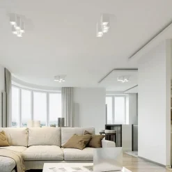 Plafoniere Moderne-Selezionato da Mazzolaluce Plafoniera bianca design moderna cubi in gesso fp