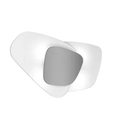 Plafoniere Moderne-Top Light Plafoniera bianca di vetro design moderna placca grigio
