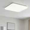 Plafoniere Moderne-Eglo Plafoniera bianca led frania 33w 3000k effetto cristalli