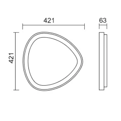 Plafoniere Moderne-Selezionato da Mazzolaluce Plafoniera bianca led 42w 2700k-5000k con telecomando triangolare
