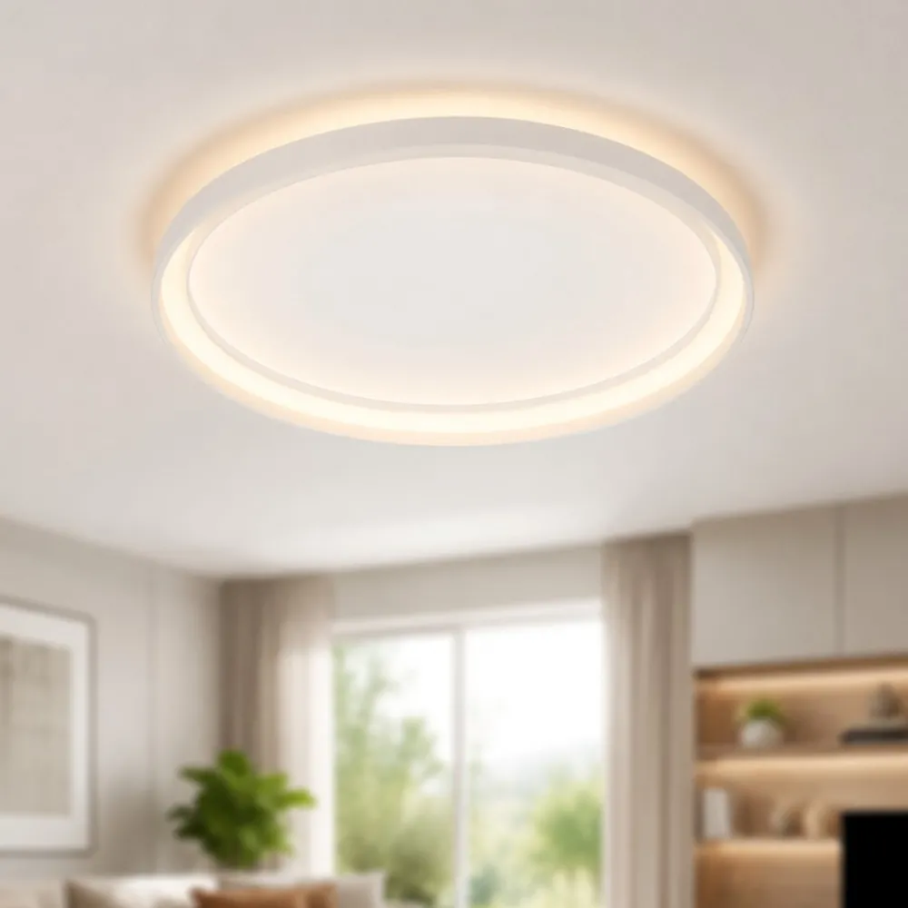 Plafoniere Moderne-Selezionato da Mazzolaluce Plafoniera bianca led 48w 2700k 4000k dimmerabile rotonda moderna