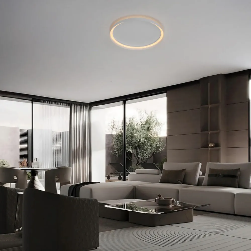Plafoniere Moderne-Selezionato da Mazzolaluce Plafoniera bianca led 48w 2700k 4000k dimmerabile rotonda moderna