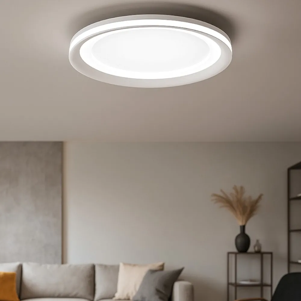 Plafoniere Moderne-Perenz Illuminazione Plafoniera bianca led 66w 3000k perenz edge da soffitto moderna