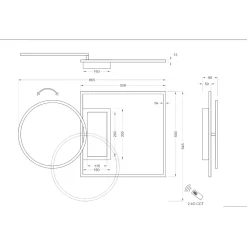 Plafoniere Moderne-Selezionato da Mazzolaluce Plafoniera bianca moderna led 33w telecomando dimmerabile